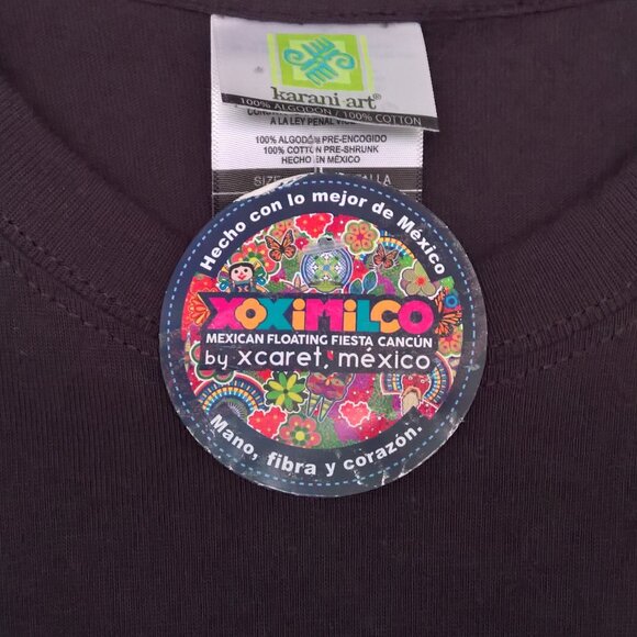 Karani Art Xoximilco Mexican Floating Fiesta Wrestling Mask T-Shirt Size Large L - Picture 2 of 3